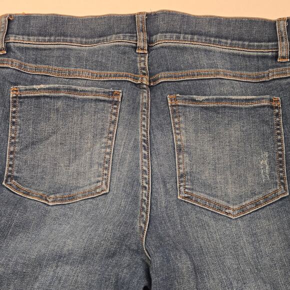 SPANX Style 20356R Straight Leg Pull-On High-Rise Ankle Length Blue Jeans, Sz L - Picture 5 of 7